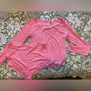 Victoria's Secret Modal Long Sleeve Pajama Set: Pink